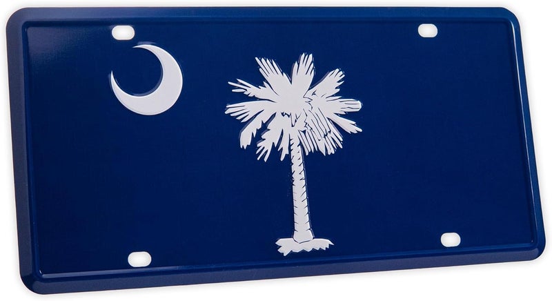 Pickwicks South Carolina State Flag License Plate – Embossed HD Aluminum – Palmetto State Pride – Decorative Car Tag – 6”x12” Novelty Metal Sign - Image 1